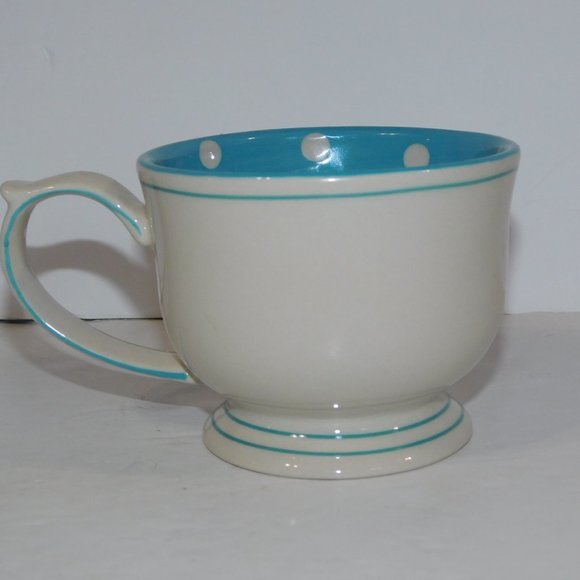 Today i Am Grateful White Blue Polka Dot Coffee Tea mug - Picture 4 of 6